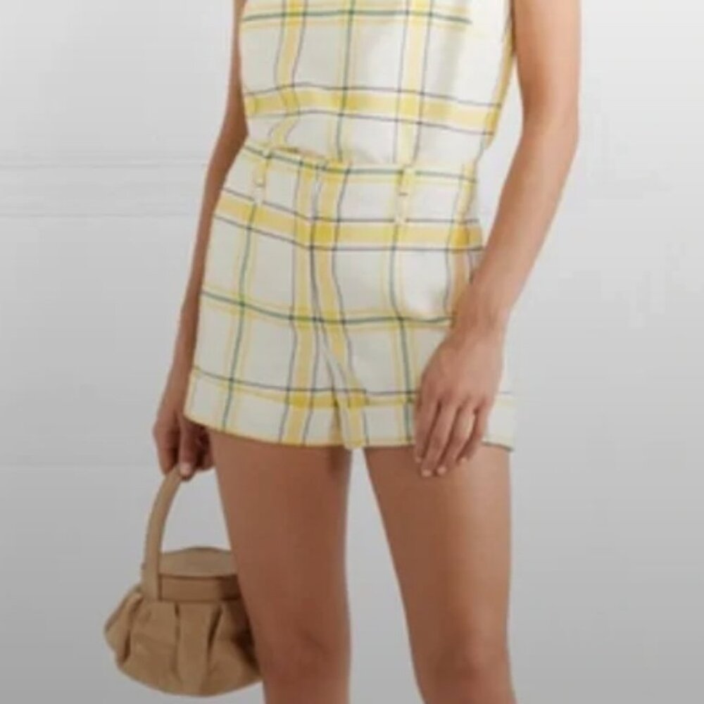 Veronica Beard Carito Plaid High Waist Shorts Women Size 8 EUC